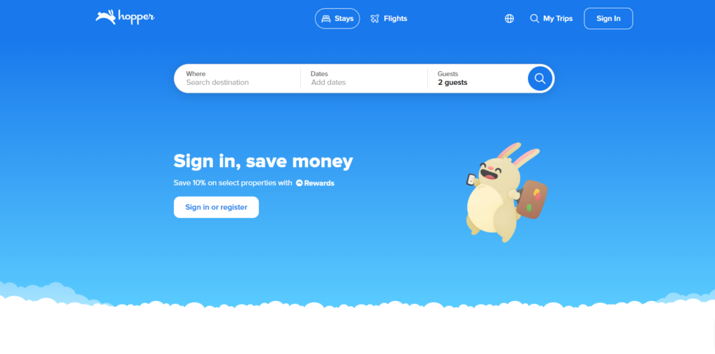 travel websites for USA travelers, hopper.com