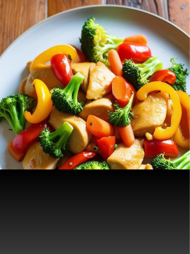 one-pan chicken & veggie stir fry easy dinner recipe, quick dinner recipes, how to make a 500kcal chicken and veggie stir fry at home, easy one-pan dinner recipe for busy evenings, healthy stir fry recipe with lean protein and fresh vegetables, quick nutritious dinner stir fry for weight loss,